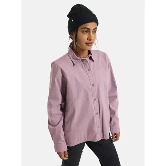 Women's Burton Work Stretch Long Sleeve Overshirt, NWT, Lt Purple, NWT, Small - Picture 1 of 13